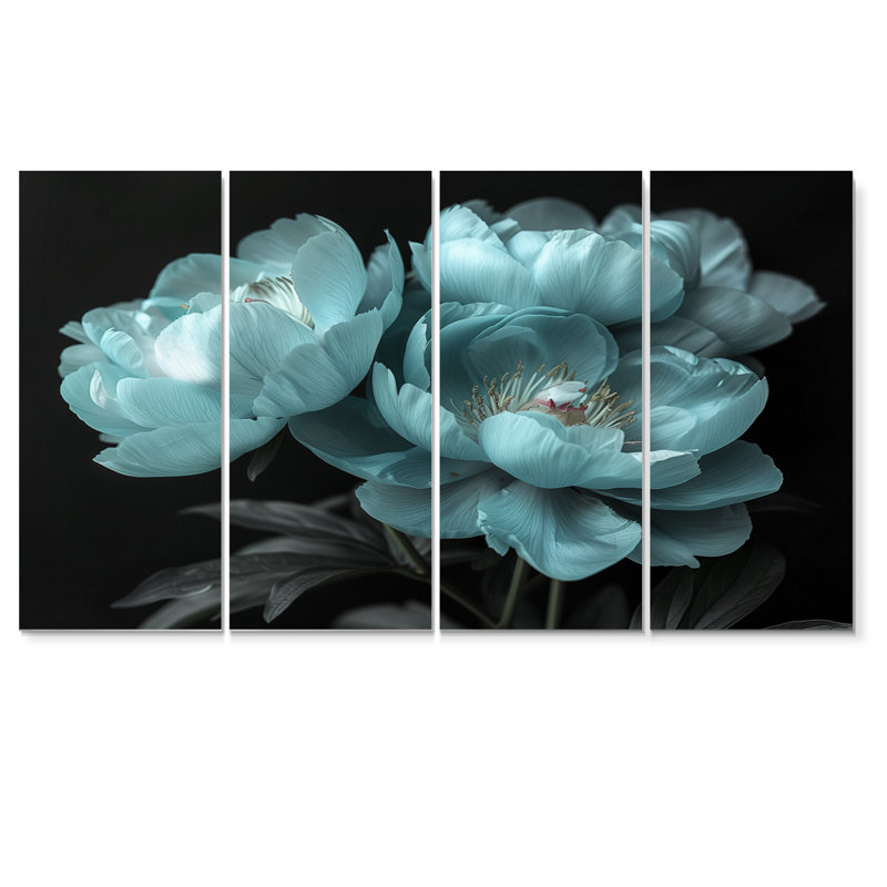 Ensemble d'art sur toile Runkle - pivoines, H 32 po x l 64 po