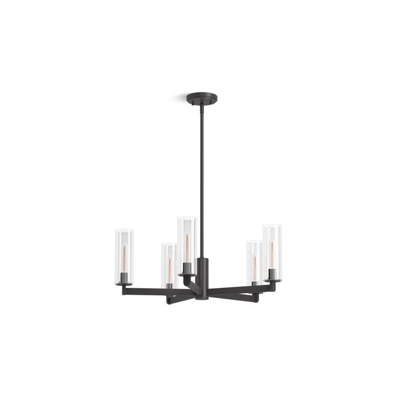 Crue 26 In. Chandelier, Matte Black