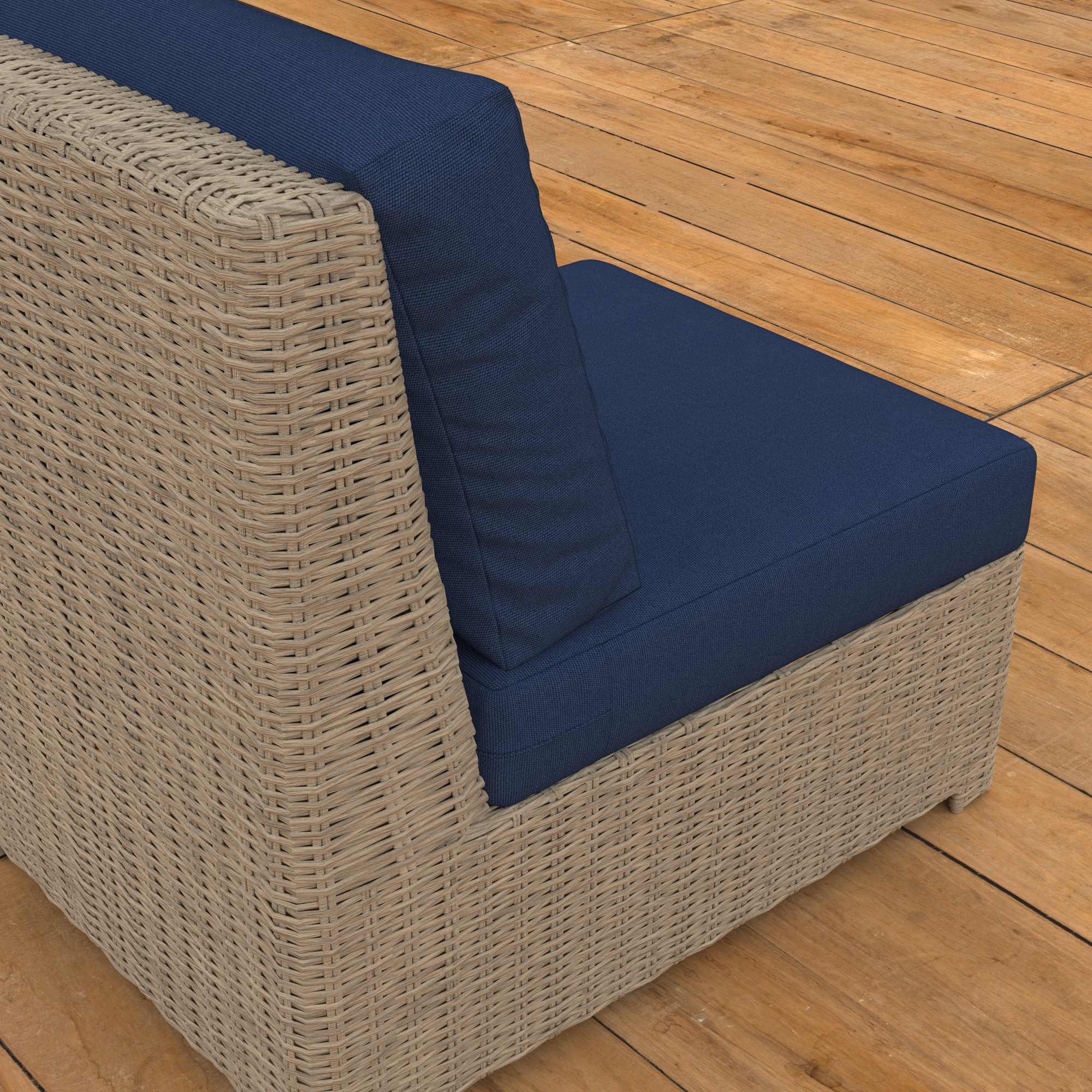 Henri Armless Middle Chair, Canvas Navy