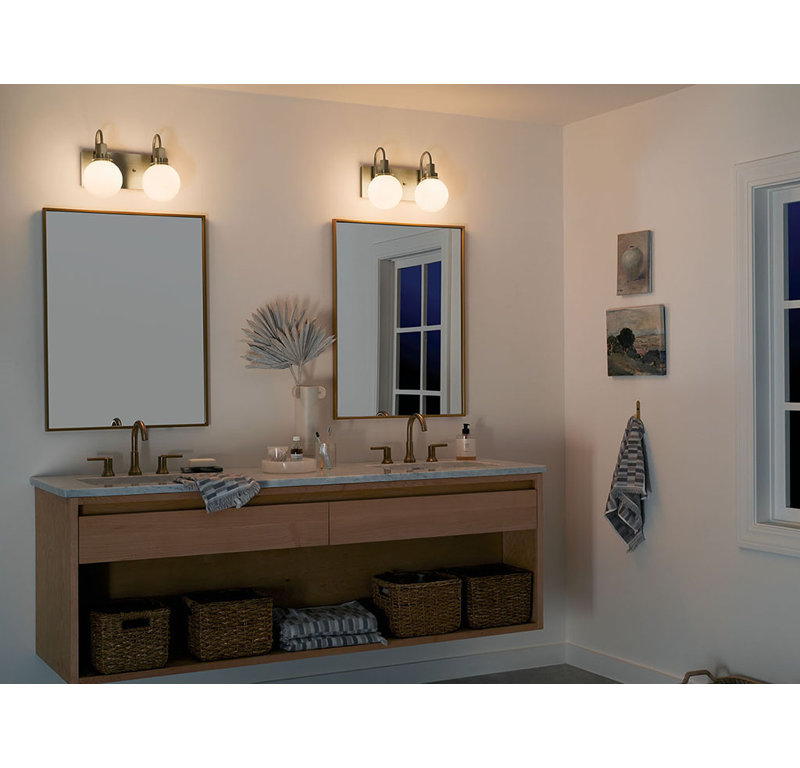 2 - Light Dimmable Vanity Light, Champagne Bronze