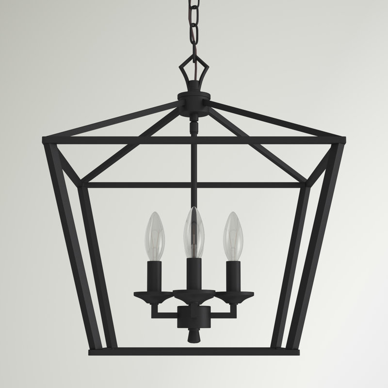 4 - Light Dimmable Lantern Geometric Chandelier