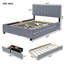 Lit plateforme tapissier en velours-672278612