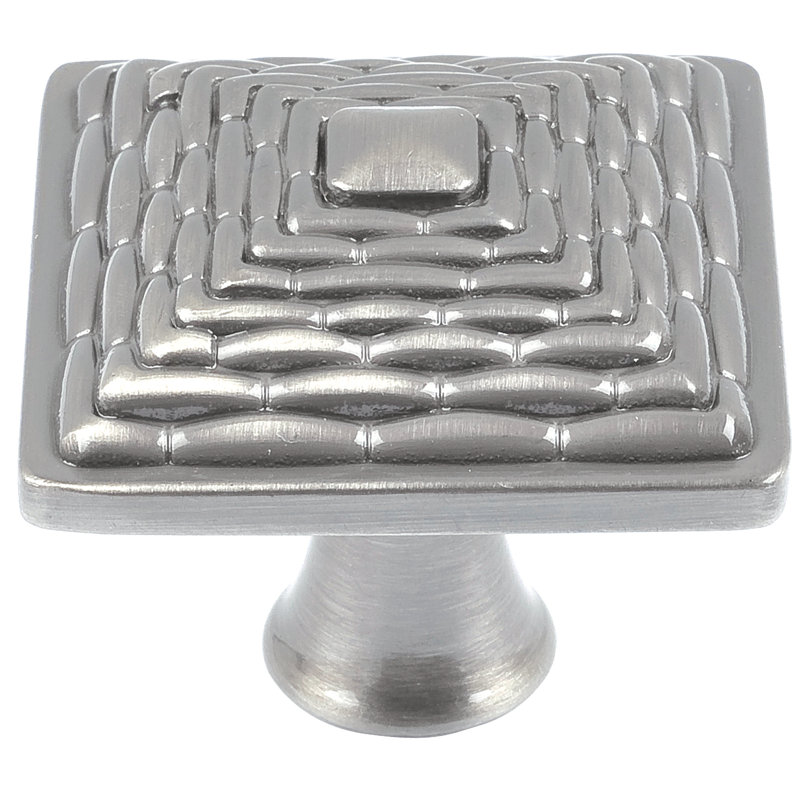 Mandalay 1 1/4" Length Square Knob, Brushed Nickel