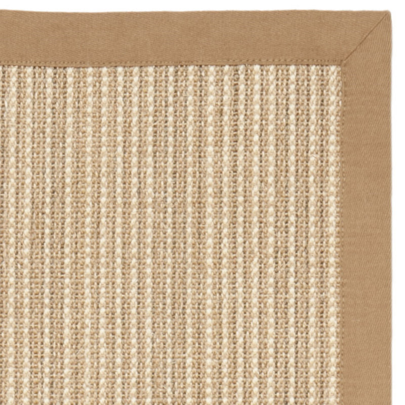 Nazım Natural Fiber Sisal With Latex Striped Rug, Runner 2' x 12'