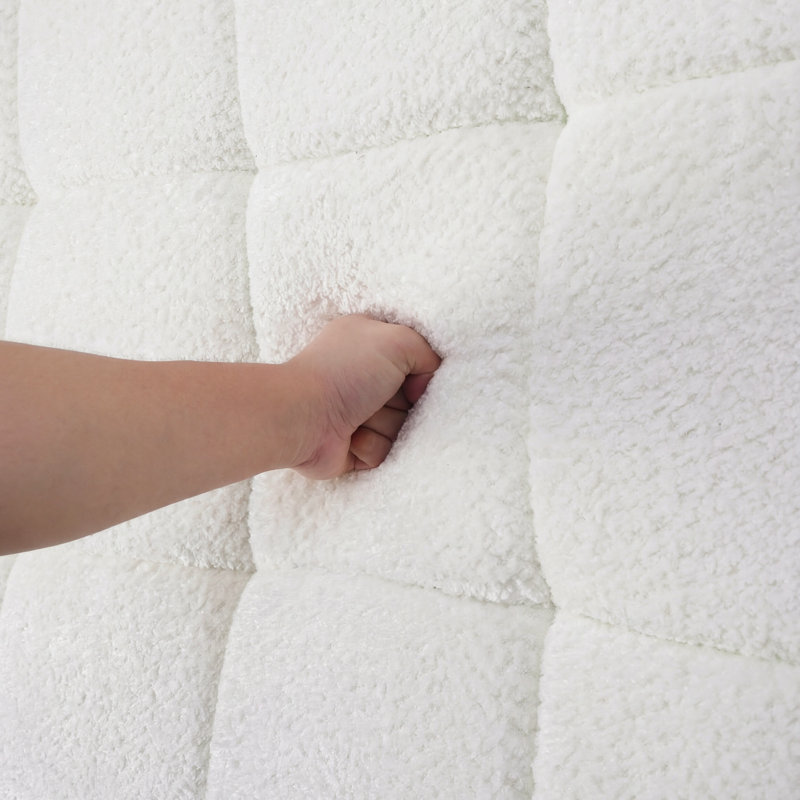Canapé modulaire surdimensionné en L surdimensionné sans os, canapé moderne en tissu bouclé et peau de mouton avec méridienne, emballage sous vide compressé, canapé modulaire moelleux avec 5 coussins décoratifs pour salon, appartement et bureau