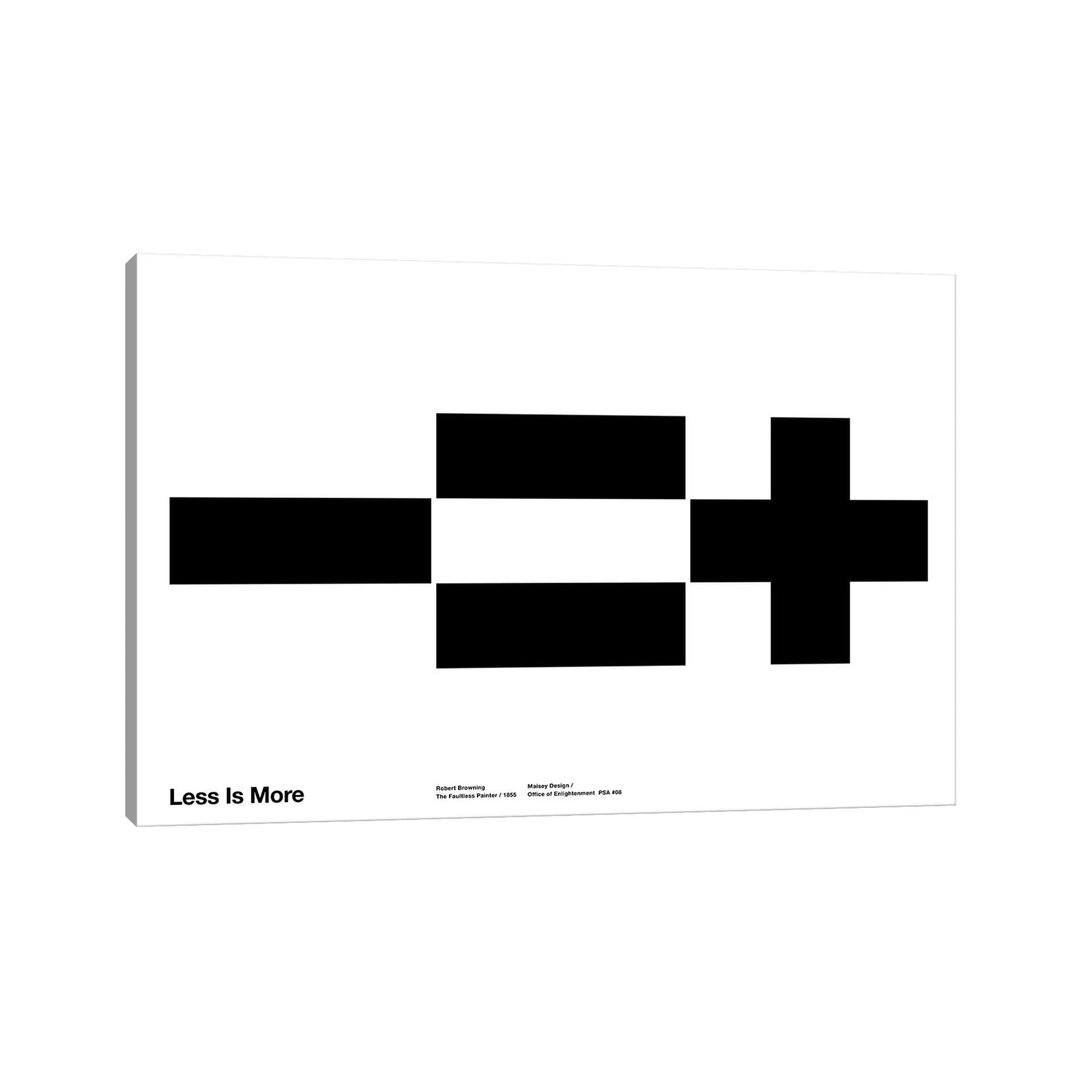 Less Equals More von The Maisey Design Shop - Galerie-verpackte Leinwand Giclée auf Leinwand