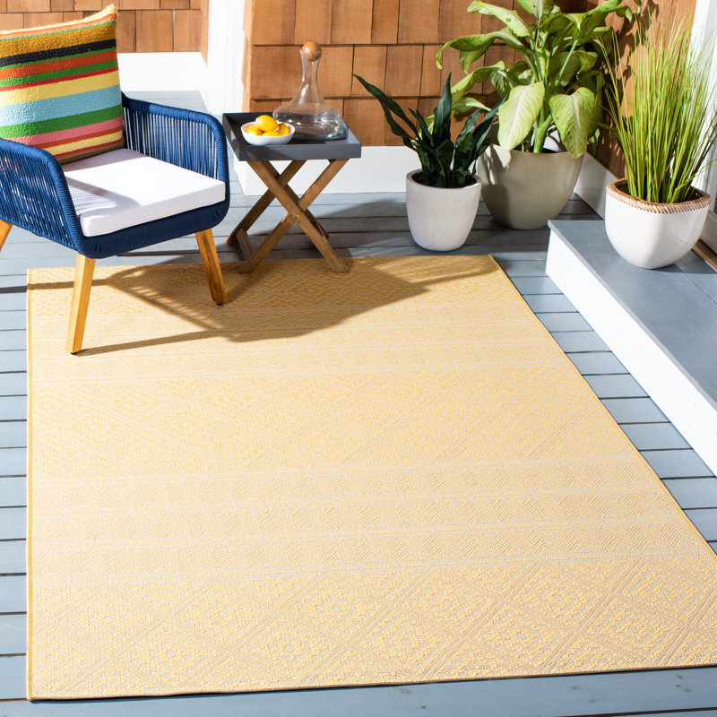 Nave Performance Solid Color Indoor/Outdoor Area Rug, Rectangle 4' x 5'7"
