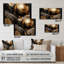 Marbre captivant doré et noir IV - Art mural abstrait en marbre acrylique pour le salon-602216589