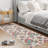 Floral Machine Washable Rug with Rubber Backing for Living Room Vintage Non-Slip Dining Room Rug Easy-Cleaning Floor Carpet for Bedroom-155884355