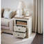 Table de chevet blanche antique avec compartiment ouvert, bois rustique pour la chambre à coucher et le salon