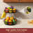 2 Tier Large Metal Fruit Basket with 2 Banana Hangers - Stackable Kitchen Counter Organizer for Fruits, Vegetables & Bread, Black