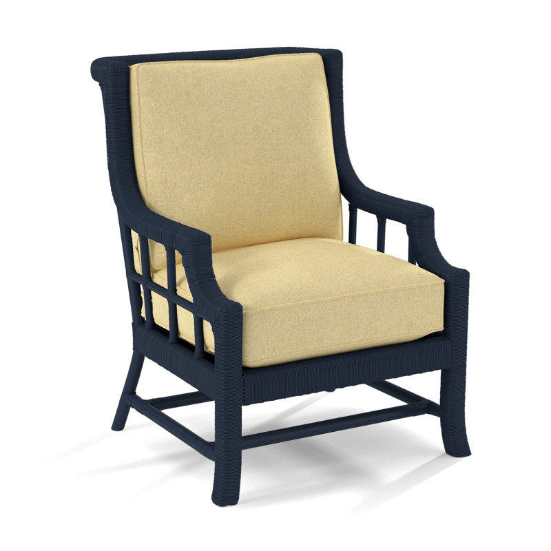 Lafayette Armchair, Navy, White Performance Fabric; 0851-94