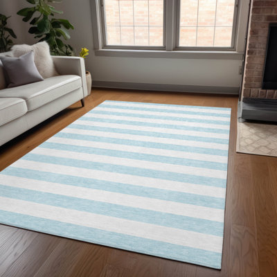 Kinslee Washable Striped Indoor / Outdoor Rug