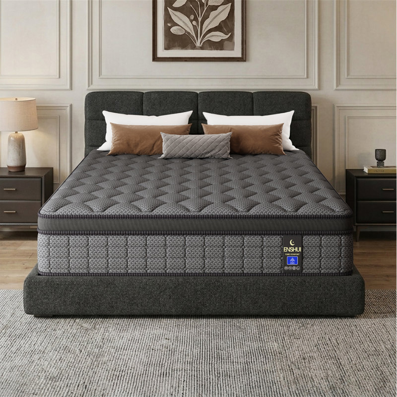12" Medium Firm Hybrid Mattress - Gel Memory Foam & Pocket Spring, High-Airflow Cooling Design, 12", Queen