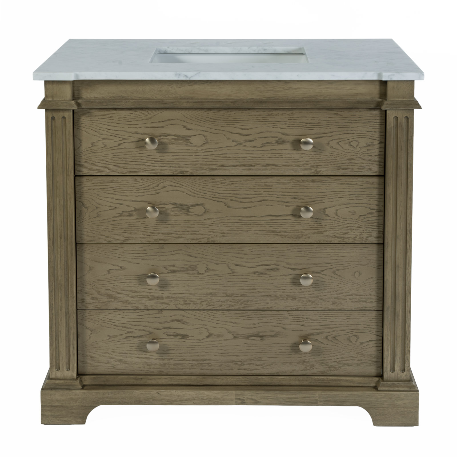 Garza 36" Single Bathroom Vanity Set, Light Oak Brown