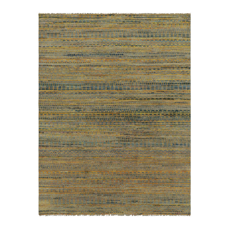 Rug & Kilim’S Moroccan-Inspired Rug In Warm Orange And Green Geometric Pattern