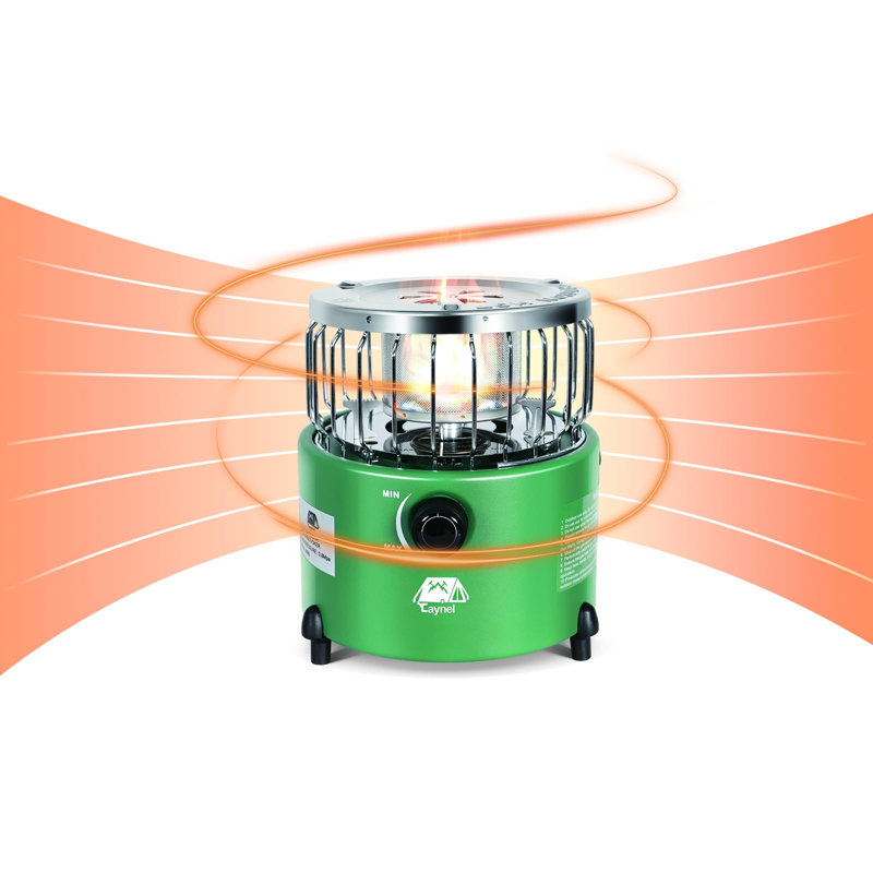 Réchaud de camping au propane 2 en 1 avec étui de transport CAYNEL, réchaud à gaz liquéfié pour camping en plein air, barbecue de randonnée.