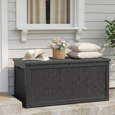 260 Gallon Water Resistant Resin Lockable Deck Box 67.8" W Patio Outdoor Storage