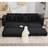110.75" Modular L Shaped Sofa, Corduroy Fabric Sectional Couch,With A Movable Footstool, Cup Holders,Bring 8 Throw Pillows,Side Pocket,Unfold Into A Bed,Black-801475383