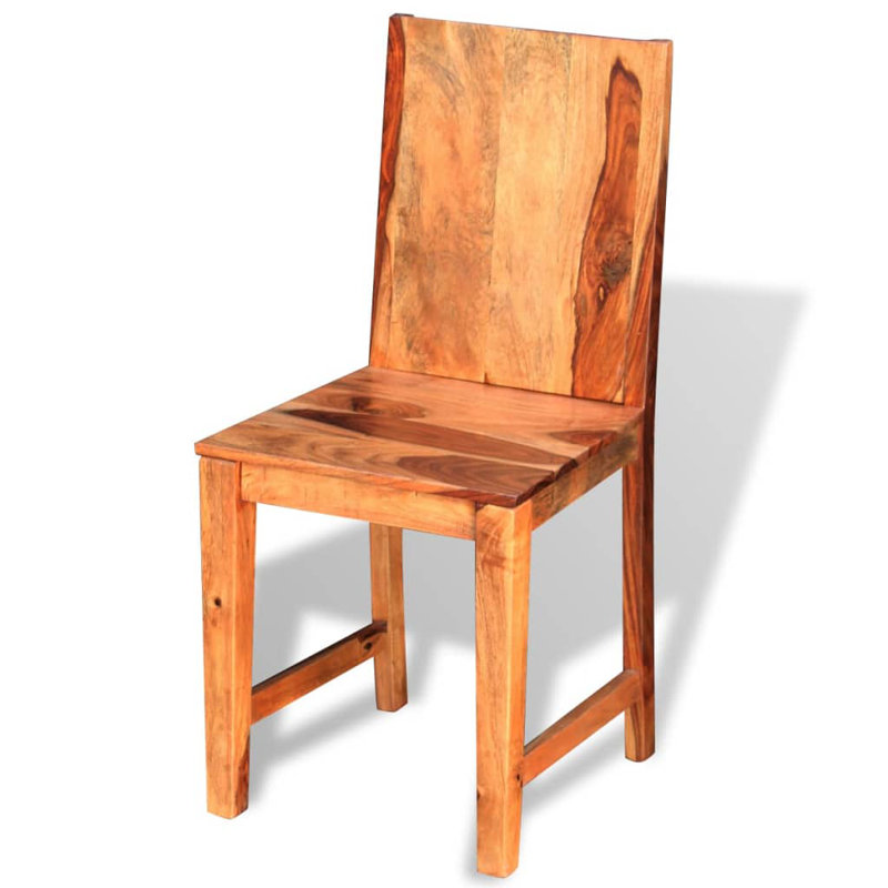 Chaise d'appoint en bois massif Augeron, Brun