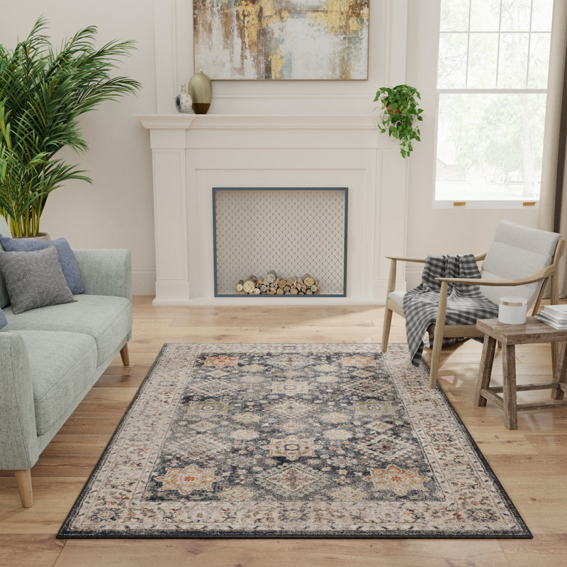 Tapis oriental bleu, Rectangle 9 pi 10 po x 12 pi 10 po