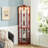 Glass Cabinet Lighted Corner Cabinet Corner Display Curio Cabinet, Glass Display with Light-1582068941