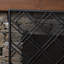 Pare-feu géométrique monobloc en fer noir avec grille de protection