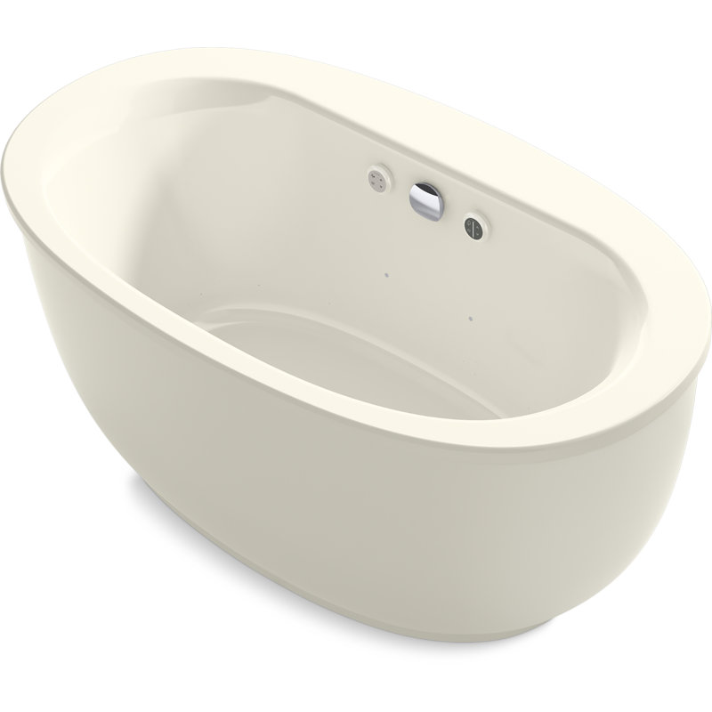 Sunstruck 60.56 in. L Freestanding Air Tub, Biscuit