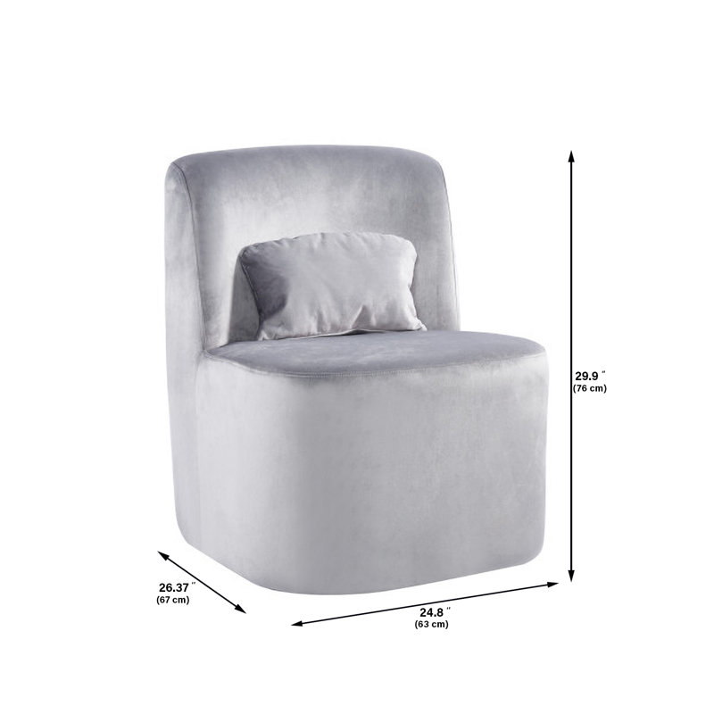 Karenza Velvet Side Chair, Gray Velvet
