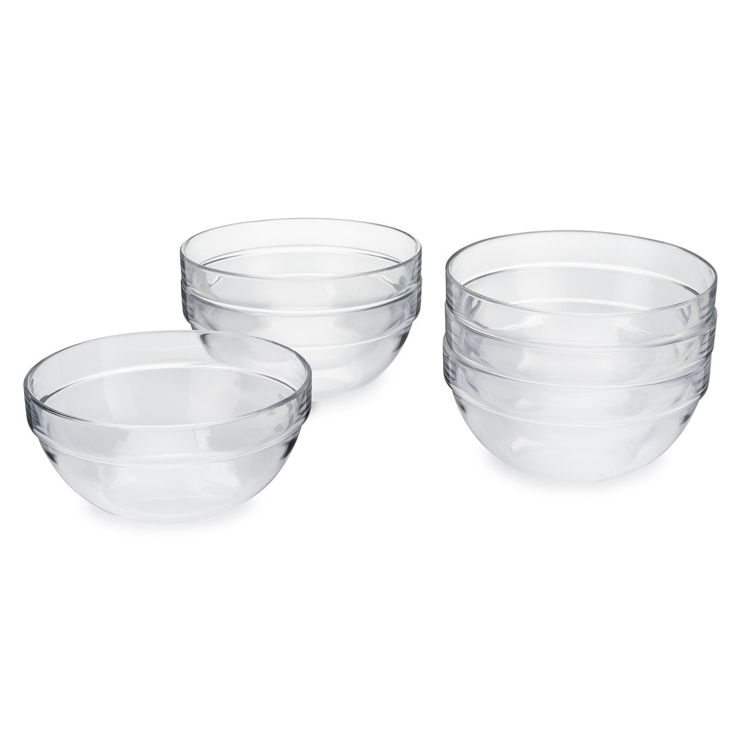 Kitchen Supply Wholesale Stackable Glass Mixing Bowl Set (Set of 6) Kitchen Supply Wholesale 