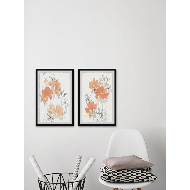Blush Peony III par Marmont Hill - ensemble de 2 reproductions de cadres photo simples, H 12 po x l 8 po x P 1,5 po