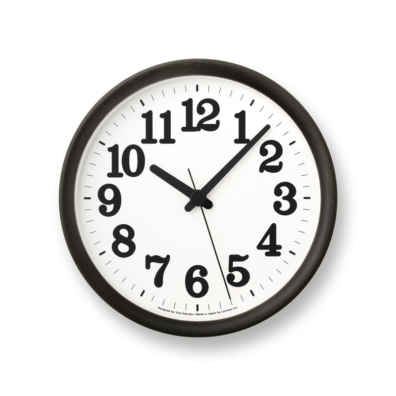 Berthelot Wood Wall Clock, Black