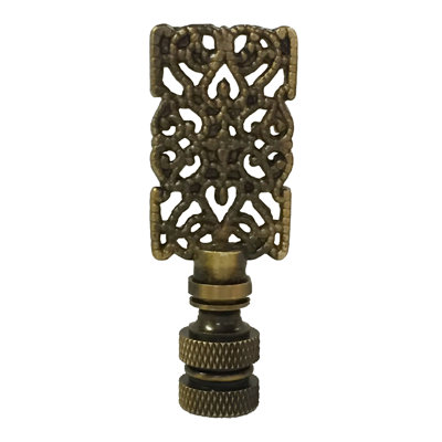 Rectangle Center Cross Filigree Lamp Finial