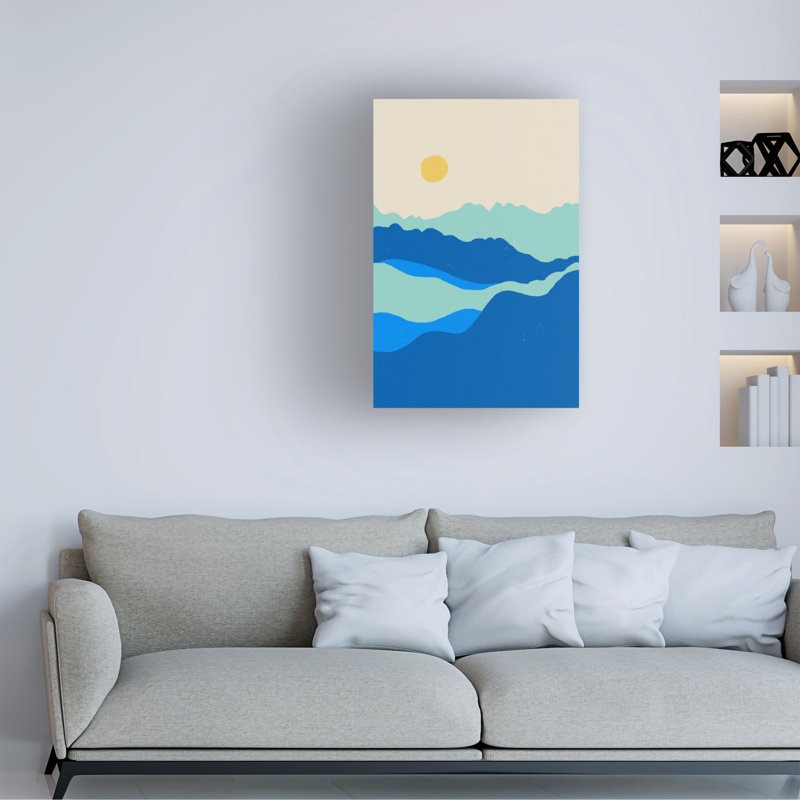 Art sur toile bleu gigi rosado, H 19 po x l 12 po
