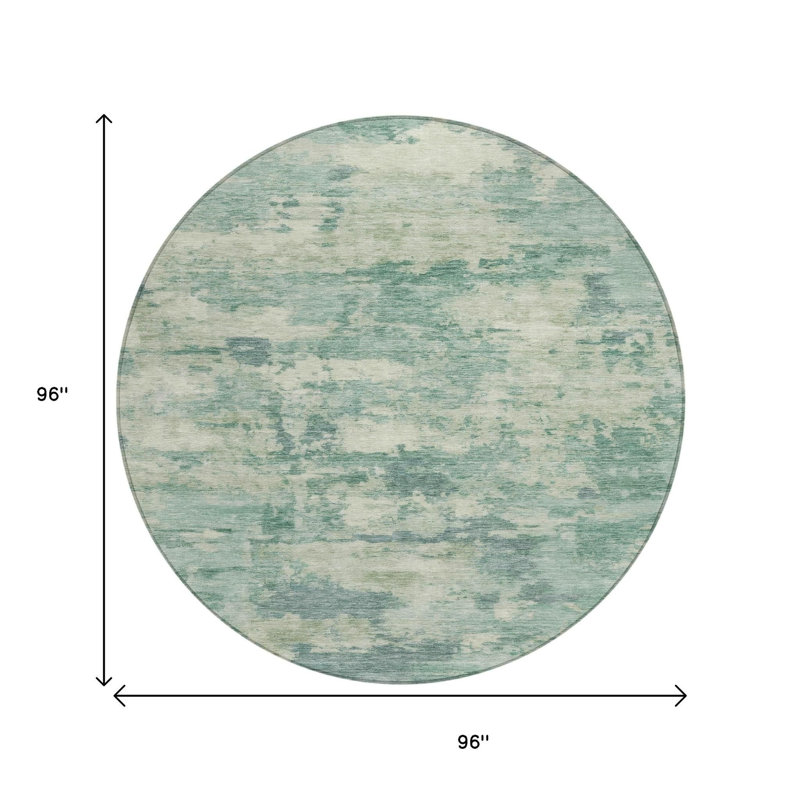 Tapis extérieur lavable abstrait bleu sarcelle 8 pi