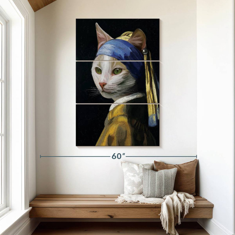Chat de ketti avec une perle, H 50 po x l 32 po