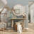 Solid Wood Circle Wall Mirror