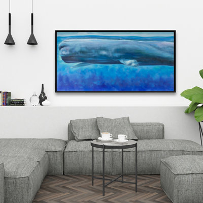 Sperm whale - 24"x48" Framed canvas