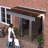 Window Awnings Door Entrance Canopy, Aluminum Alloy Bracket, 0.137 Inch Thick Crystal Solid Polycarbonate Sheet With Valance For Masonry Concrete House