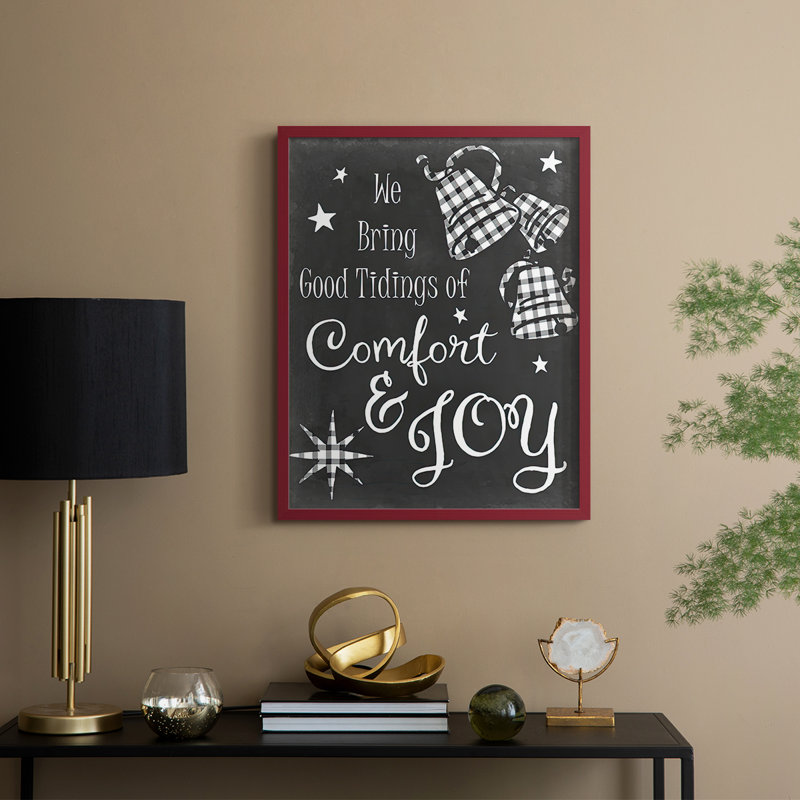 Comfort and Joy, reproduction encadrée - bois massif, H 15 po x l 12 po, Rouge