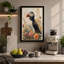 Puffin Among Flowers Botanical - Wrapped Canvas-77463734-77463728