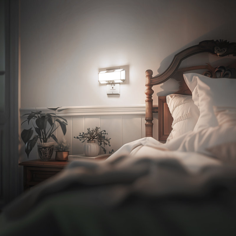 Plug In Night Light, 5000K Daylight, 2W, Wall Light Style, Sliding Dimmer, Light Sensor