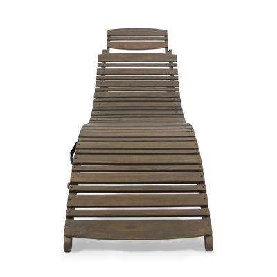 Baldesi 72.75" Long Acacia Single Chaise by Wrought Studio