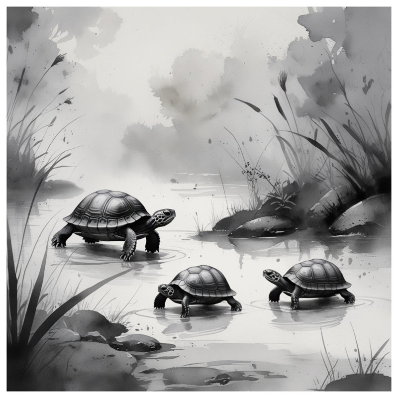 Édredon tortues dans l'eau, Lit simple