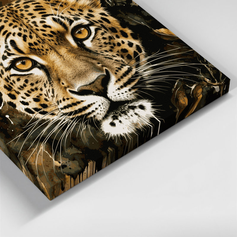 Faune léopard brune, art mural sur toile, H 11 po x l 14 po