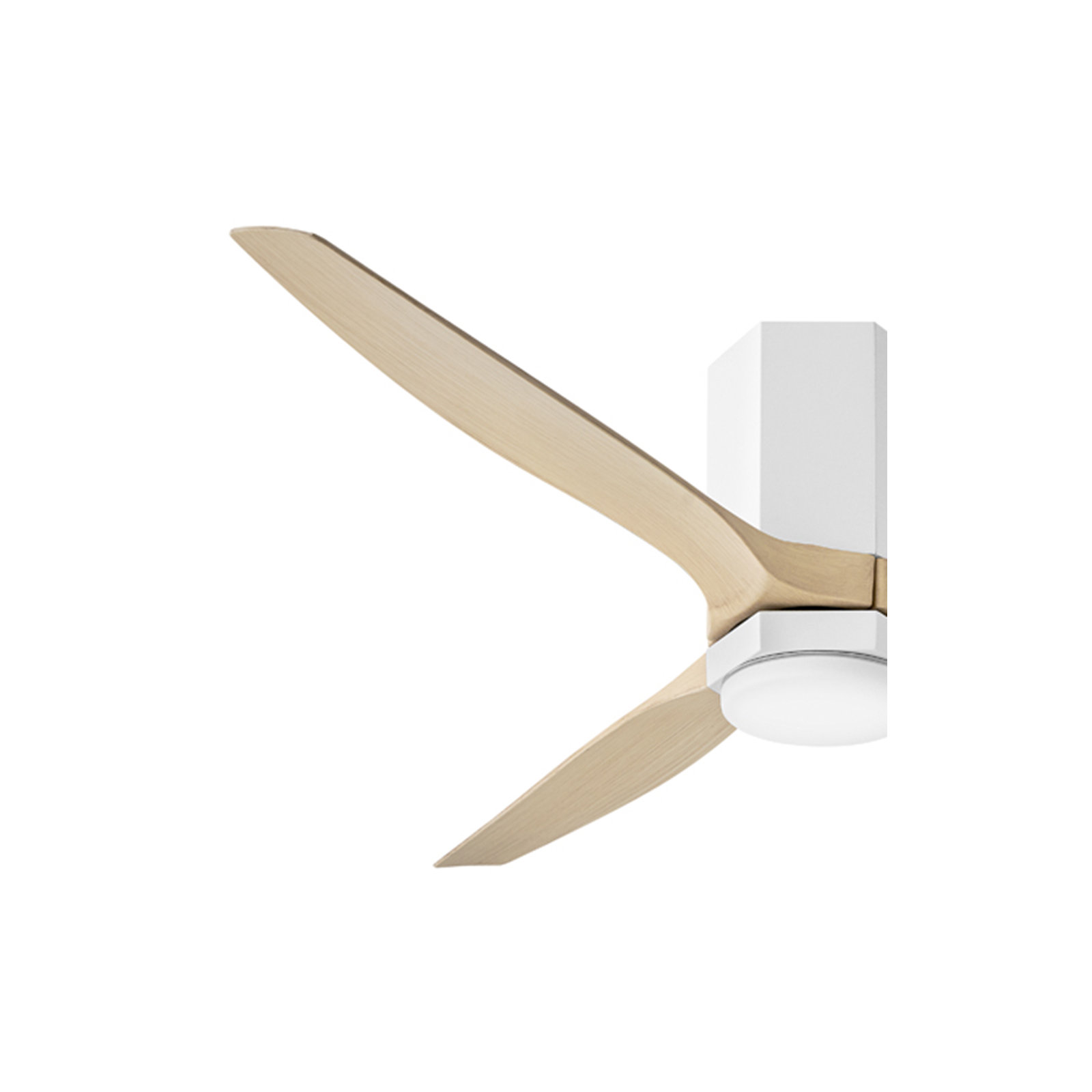 Brocken 3 Blade Ceiling Fan with LED Light Kit, 52", Matte White/Natural
