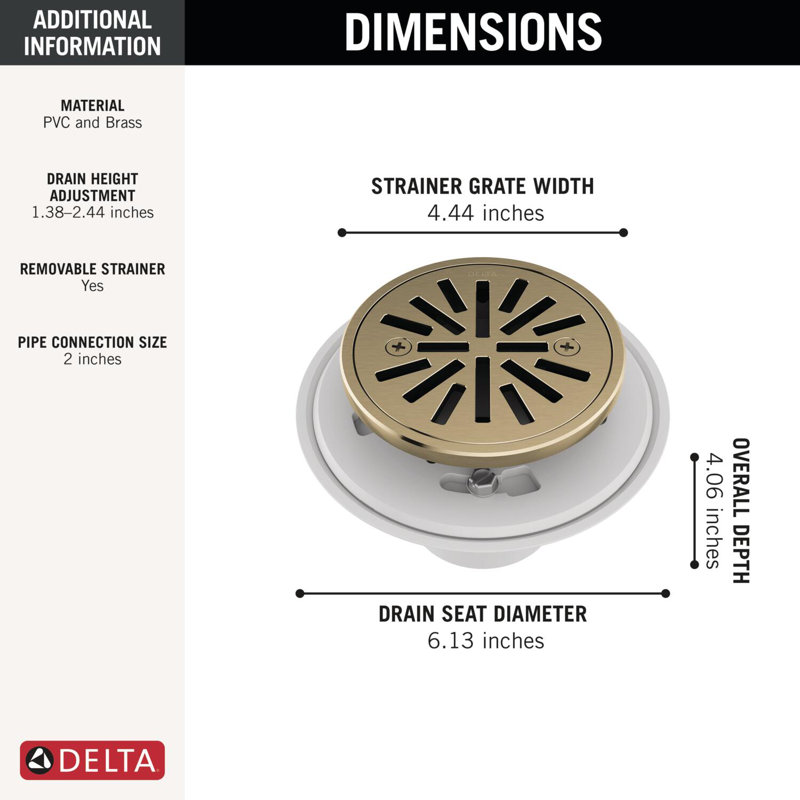 Tile-In Shower Drain, Champagne Bronze