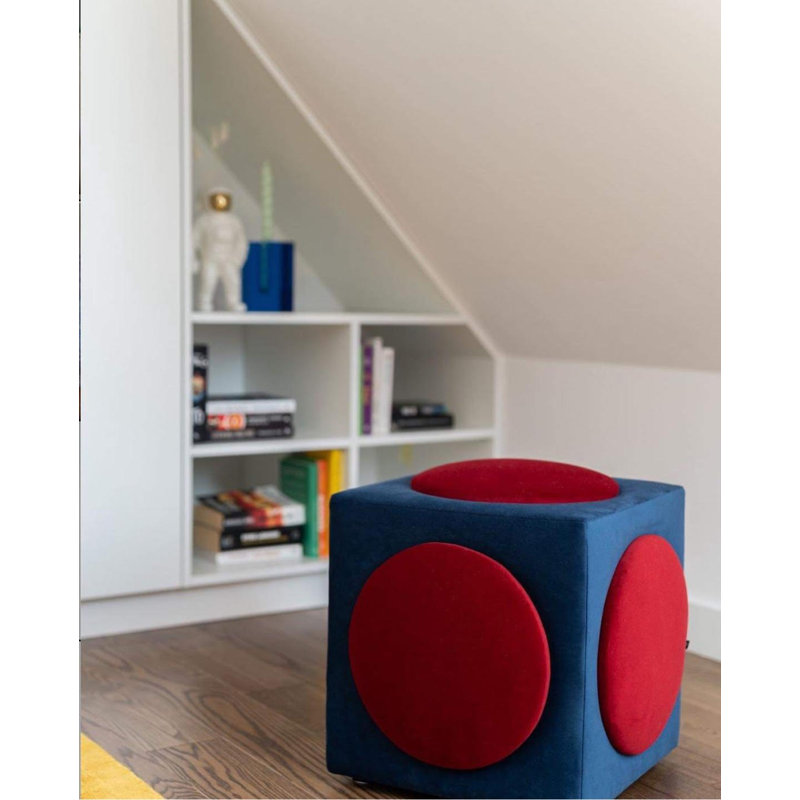 Monocle 42 Wide Ottoman, Navy/Red