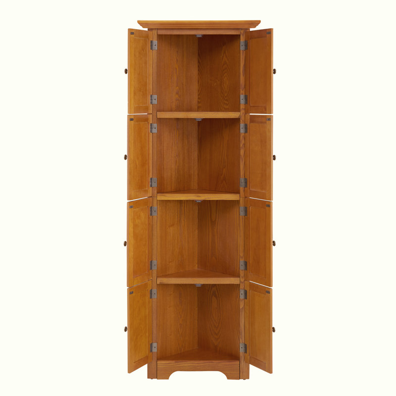 Armoire de rangement 4 niveaux 72 po avec 8 portes, Chêne