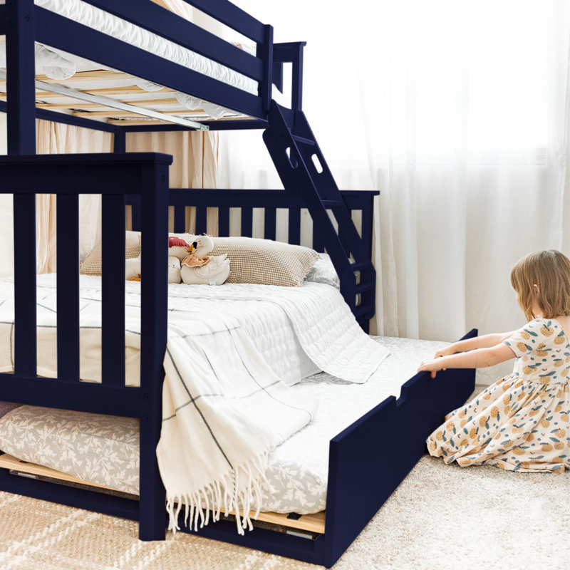 Bolles Kids Bunk Bed with Trundle, Twin over Full, Blue